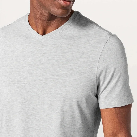 💛Lululemon 5 Year Basic V Shirt Short Sleeve Pima Cotton Blend Men’s Size Small - Picture 2 of 8
